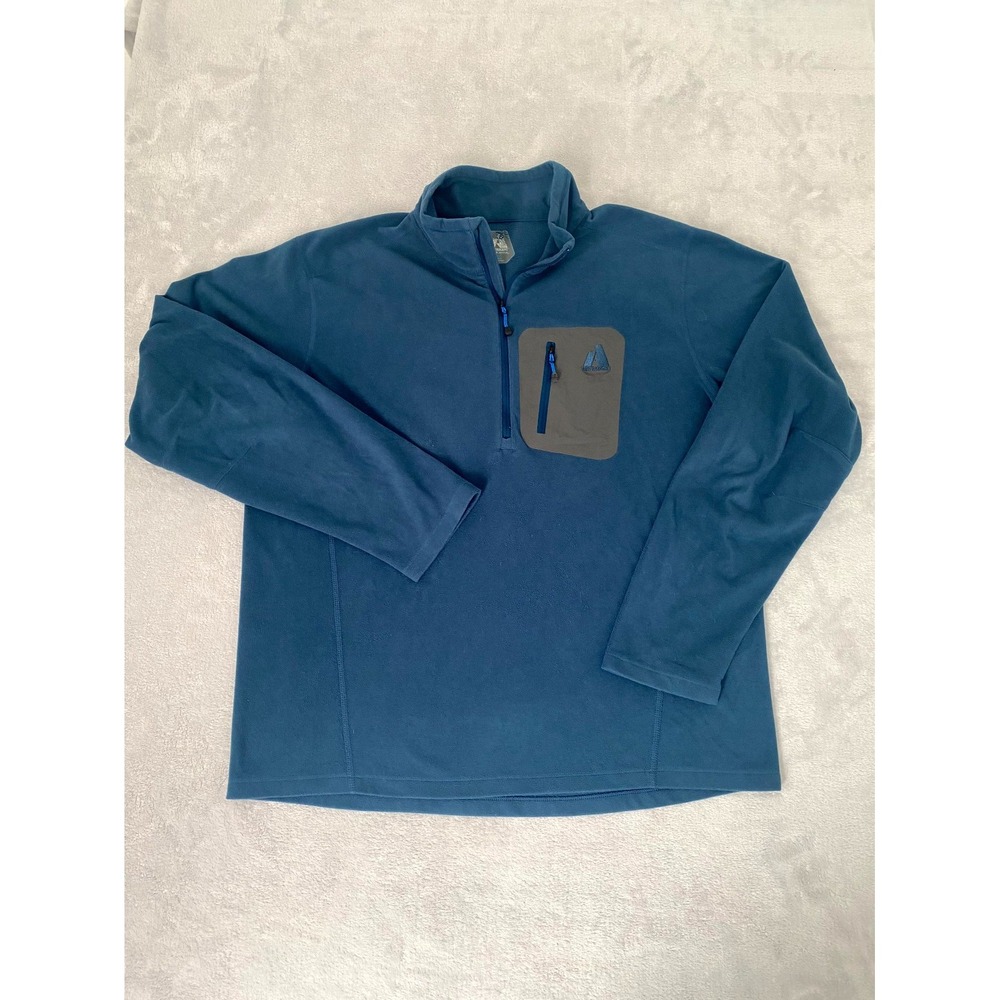 Eddie Bauer‎ First Ascent Mountaineering Jacket Mens Large Blue Fleece Mock Neck